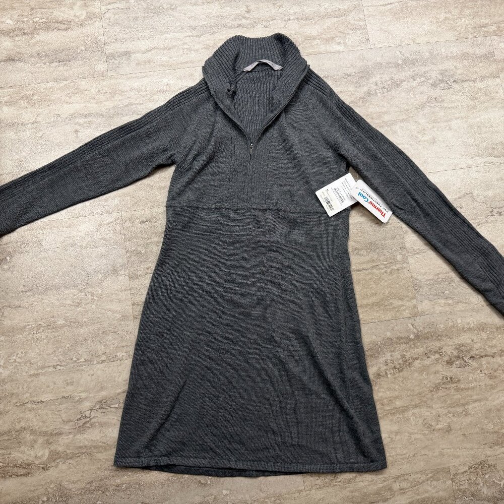 Athleta Sz M Cassidy Ponte Knit Dress Gray Half Zip Athletic Casual Womens NWT
